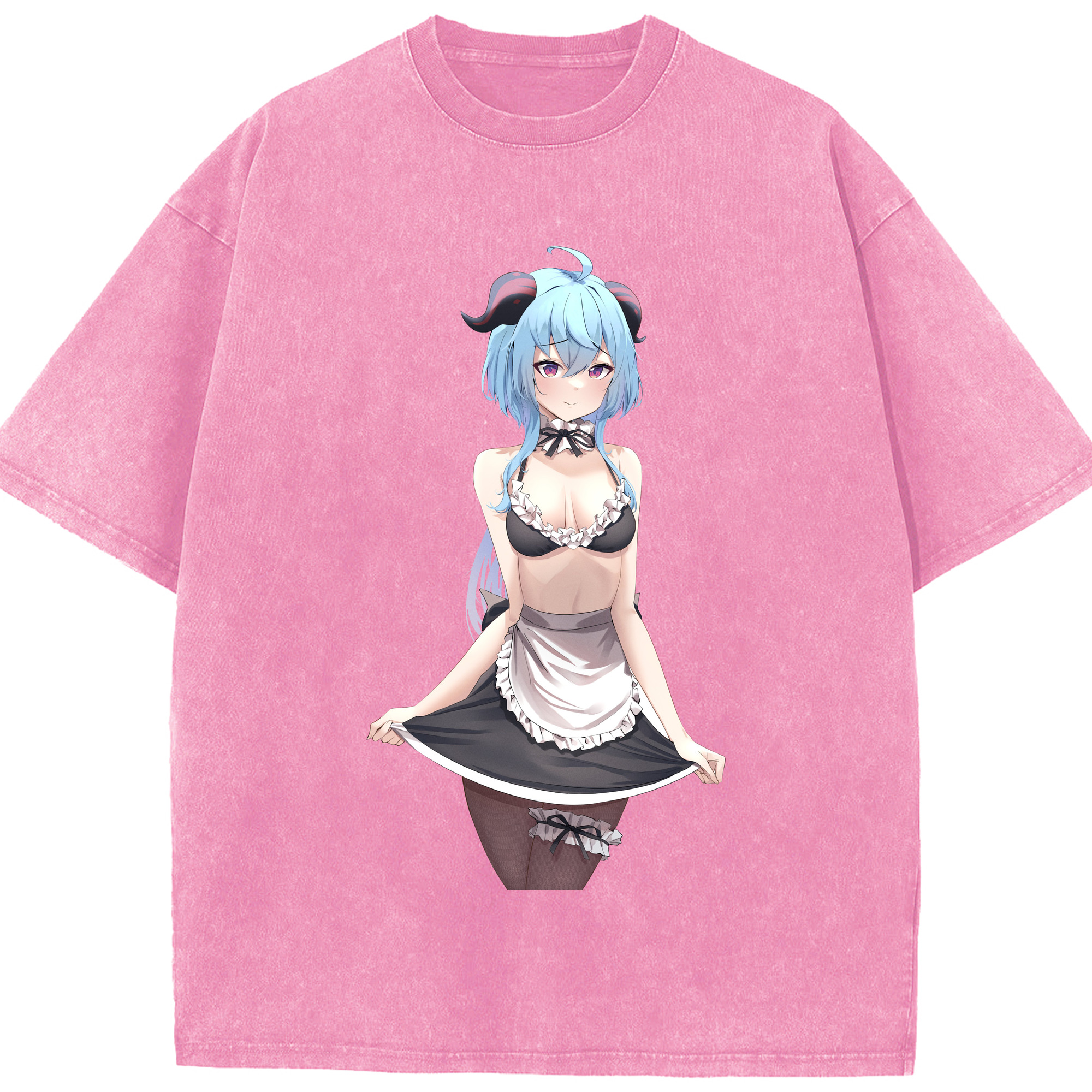 げんし神 甘雨 かんう genshin Ganyu 綿100% ヴィンテージ風 半袖Tシャツ（フロントプリント）